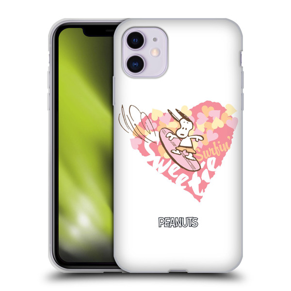 Peanuts Beach Snoopy Surfing Sweetie Soft Gel Case for Apple iPhone 11