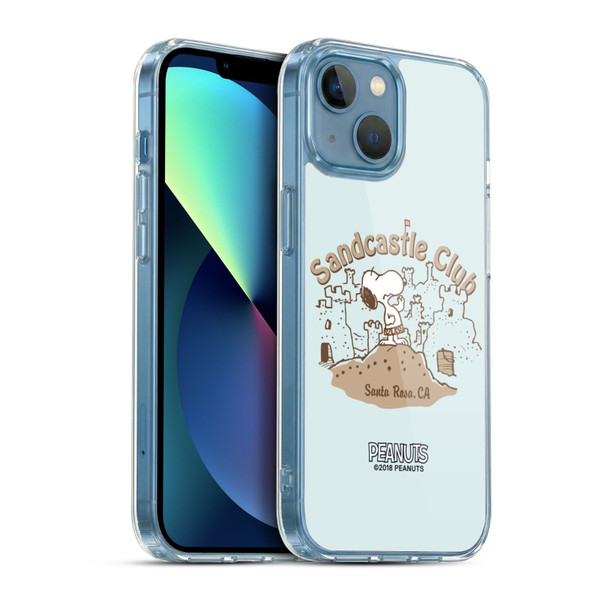 Peanuts Beach Snoopy Sand Castle Soft Gel Case for Apple iPhone 13 Mini & MagSafe