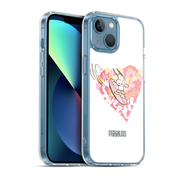 Peanuts Beach Snoopy Surfing Sweetie Soft Gel Case for Apple iPhone 13 Mini & MagSafe