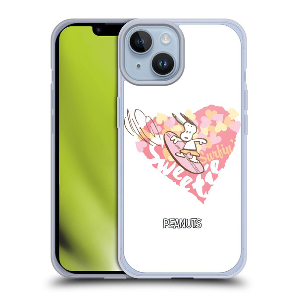 Peanuts Beach Snoopy Surfing Sweetie Soft Gel Case for Apple iPhone 14 & MagSafe