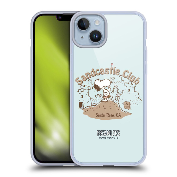 Peanuts Beach Snoopy Sand Castle Soft Gel Case for Apple iPhone 14 Plus