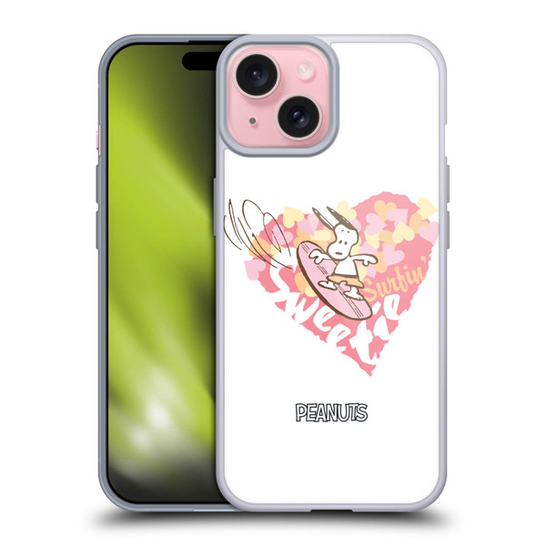 Peanuts Beach Snoopy Surfing Sweetie Soft Gel Case for Apple iPhone 15 & MagSafe