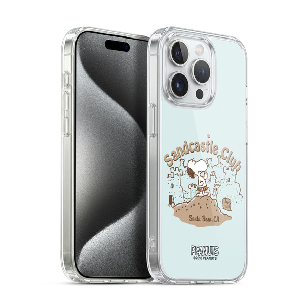 Peanuts Beach Snoopy Sand Castle Soft Gel Case for Apple iPhone 15 Pro & MagSafe