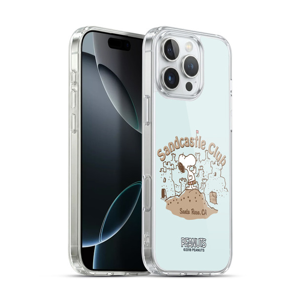 Peanuts Beach Snoopy Sand Castle Soft Gel Case for Apple iPhone 16 Pro Max & MagSafe