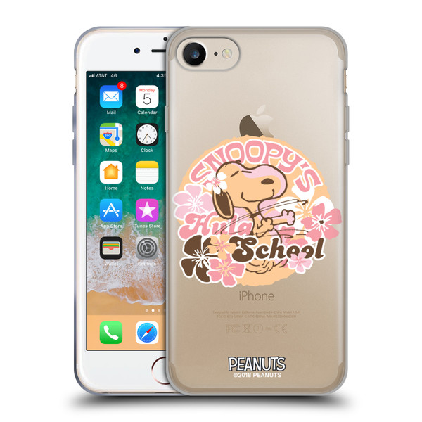 Peanuts Beach Snoopy Hula School Soft Gel Case for Apple iPhone 7 / 8 / SE 2020 & 2022 & MagSafe