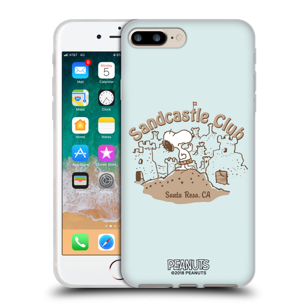 Peanuts Beach Snoopy Sand Castle Soft Gel Case for Apple iPhone 7 Plus / iPhone 8 Plus & MagSafe