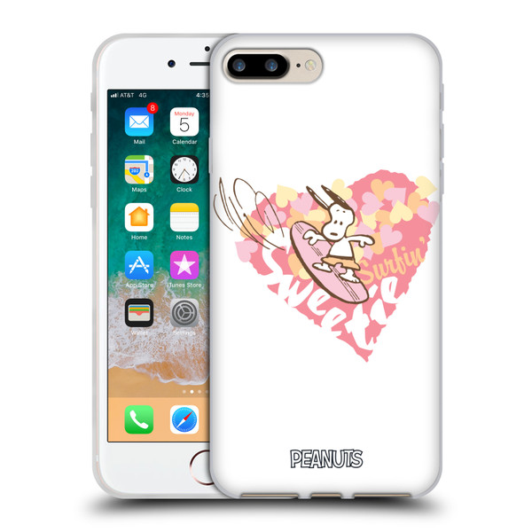 Peanuts Beach Snoopy Surfing Sweetie Soft Gel Case for Apple iPhone 7 Plus / iPhone 8 Plus & MagSafe