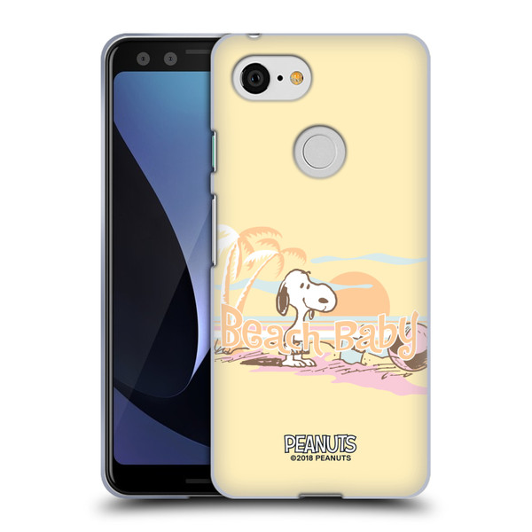 Peanuts Beach Snoopy Sunset Soft Gel Case for Google Pixel 3