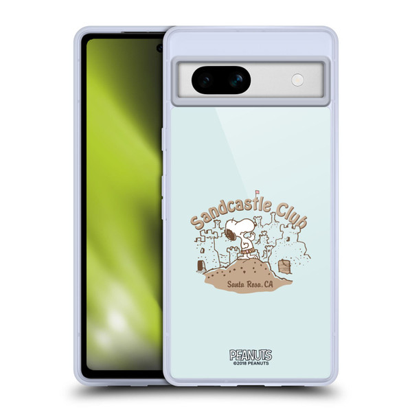 Peanuts Beach Snoopy Sand Castle Soft Gel Case for Google Pixel 7a