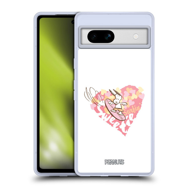 Peanuts Beach Snoopy Surfing Sweetie Soft Gel Case for Google Pixel 7a