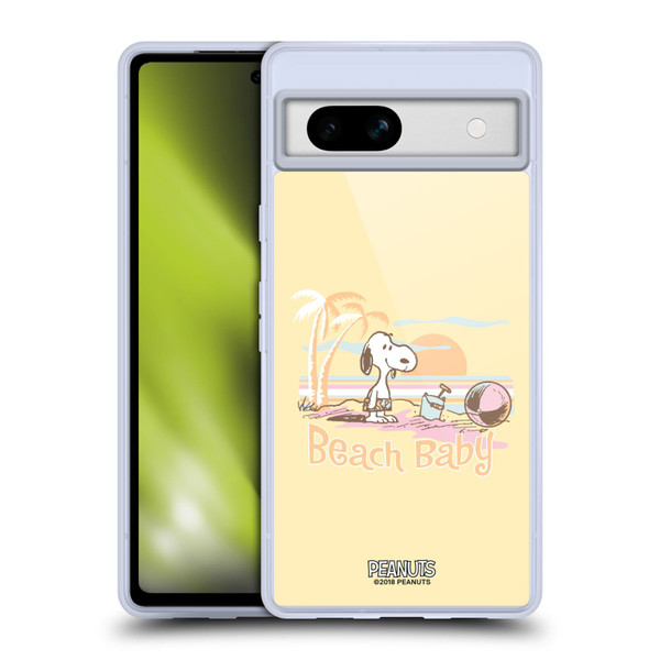 Peanuts Beach Snoopy Sunset Soft Gel Case for Google Pixel 7a
