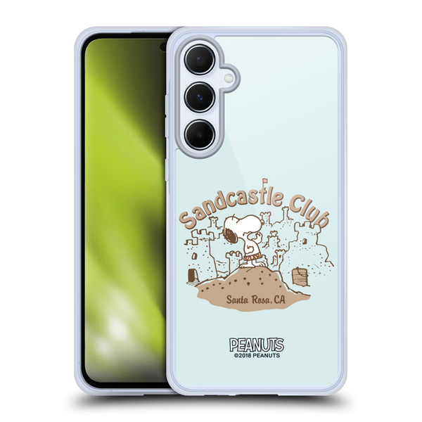 Peanuts Beach Snoopy Sand Castle Soft Gel Case for Samsung Galaxy A55 5G