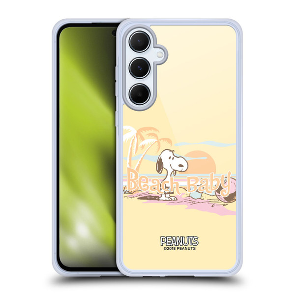 Peanuts Beach Snoopy Sunset Soft Gel Case for Samsung Galaxy A55 5G