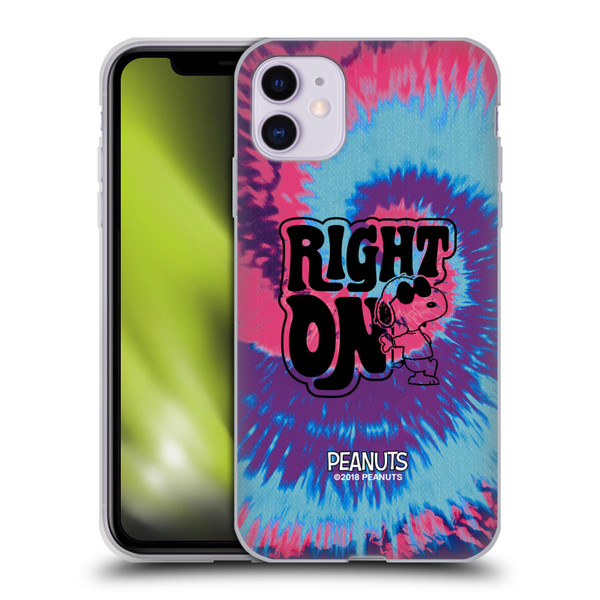 Peanuts Woodstock 50th Snoopy Tie Dye Right On Soft Gel Case for Apple iPhone 11