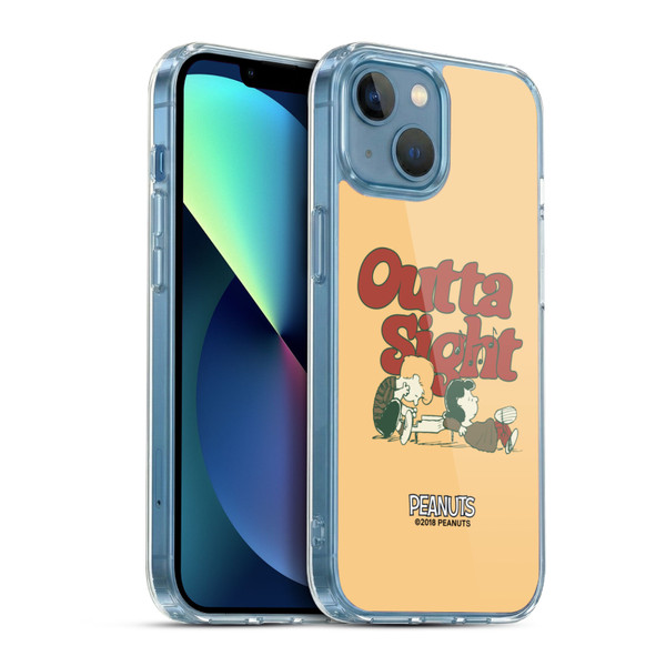 Peanuts Woodstock 50th Schroeder Lucy Outta Sight Soft Gel Case for Apple iPhone 13 Mini & MagSafe