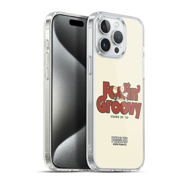Peanuts Woodstock 50th Schroeder Snoopy Groovy Soft Gel Case for Apple iPhone 15 Pro Max & MagSafe