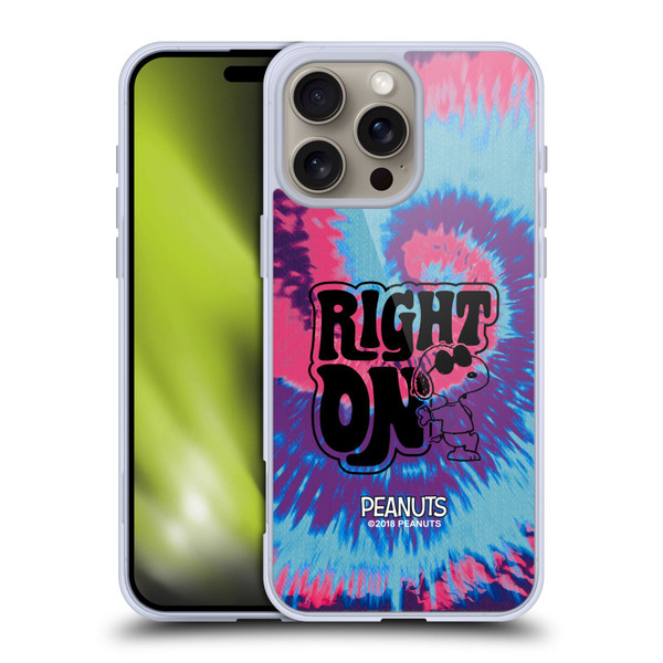 Peanuts Woodstock 50th Snoopy Tie Dye Right On Soft Gel Case for Apple iPhone 16 Pro Max