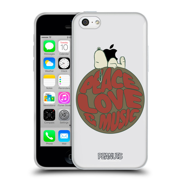 Peanuts Woodstock 50th Snoopy Peace Love Music Soft Gel Case for Apple iPhone 5c