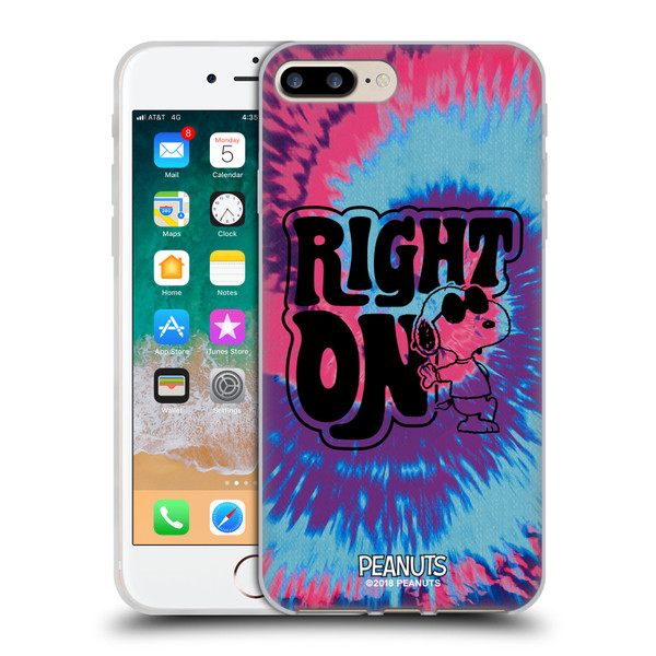 Peanuts Woodstock 50th Snoopy Tie Dye Right On Soft Gel Case for Apple iPhone 7 Plus / iPhone 8 Plus & MagSafe