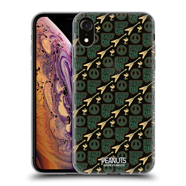 Peanuts Woodstock 50th Right On Pattern Soft Gel Case for Apple iPhone XR