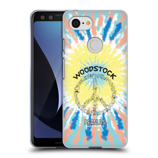 Peanuts Woodstock 50th Tie Dye Peace Sign Soft Gel Case for Google Pixel 3