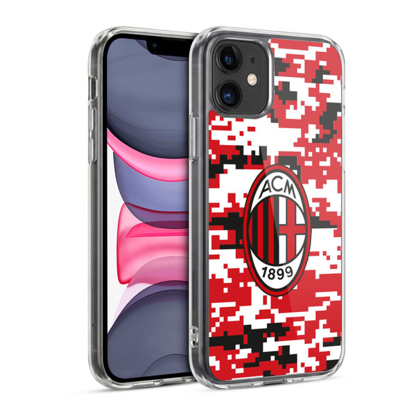 AC Milan Crest Patterns Digital Camouflage Soft Gel Case for Apple iPhone 11