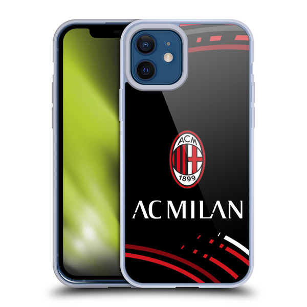 AC Milan Crest Patterns Curved Soft Gel Case for Apple iPhone 12 / iPhone 12 Pro & MagSafe