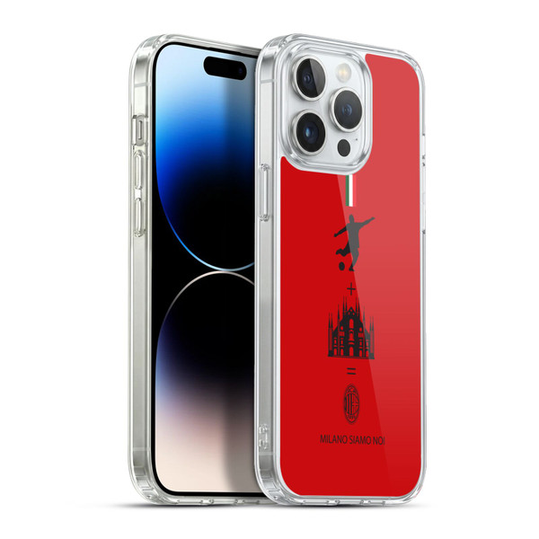 AC Milan Crest Patterns Red Soft Gel Case for Apple iPhone 13 Pro Max & MagSafe