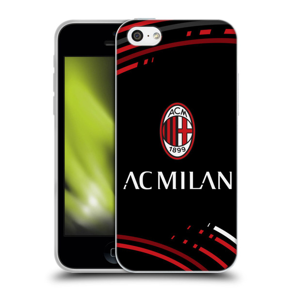 AC Milan Crest Patterns Curved Soft Gel Case for Apple iPhone 5c