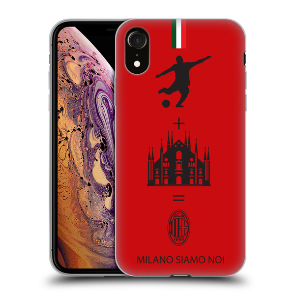 AC Milan Crest Patterns Red Soft Gel Case for Apple iPhone XR