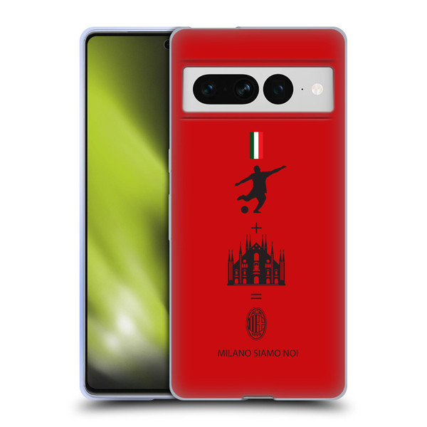 AC Milan Crest Patterns Red Soft Gel Case for Google Pixel 7 Pro