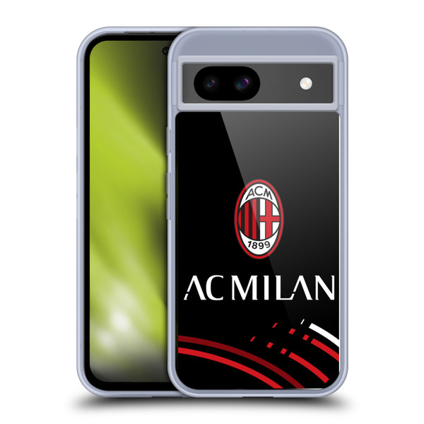 AC Milan Crest Patterns Curved Soft Gel Case for Google Pixel 8a
