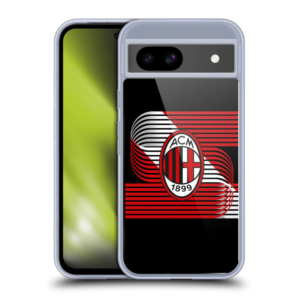 AC Milan Crest Patterns Diagonal Soft Gel Case for Google Pixel 8a