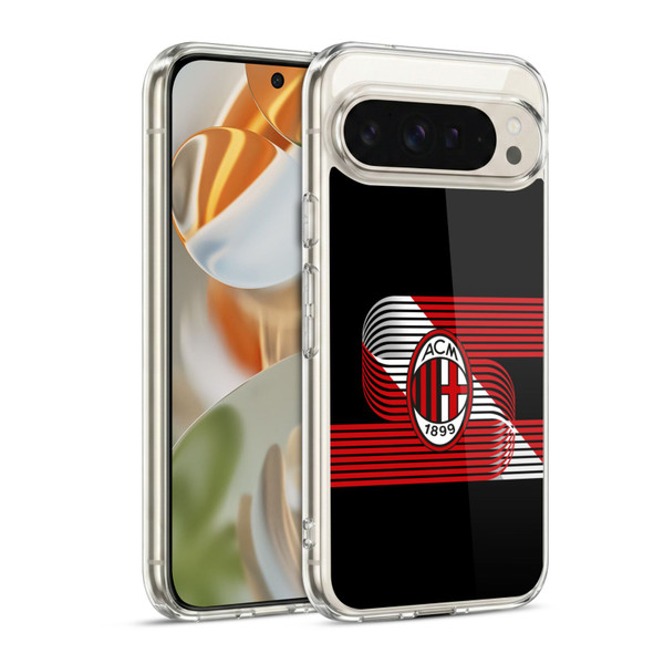 AC Milan Crest Patterns Diagonal Soft Gel Case for Google Pixel 9 / Pixel 9 Pro