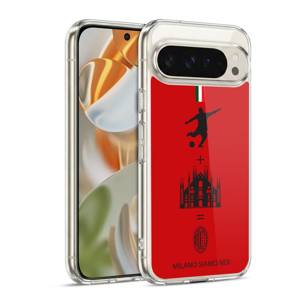 AC Milan Crest Patterns Red Soft Gel Case for Google Pixel 9 / Pixel 9 Pro