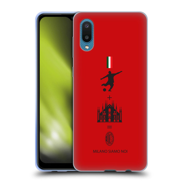 AC Milan Crest Patterns Red Soft Gel Case for Samsung Galaxy A02/M02 (2021)