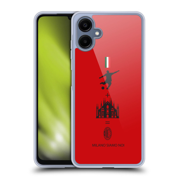 AC Milan Crest Patterns Red Soft Gel Case for Samsung Galaxy A06 4G