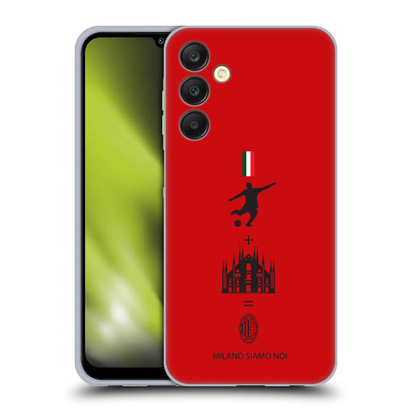 AC Milan Crest Patterns Red Soft Gel Case for Samsung Galaxy A25 5G