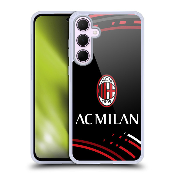 AC Milan Crest Patterns Curved Soft Gel Case for Samsung Galaxy A35 5G