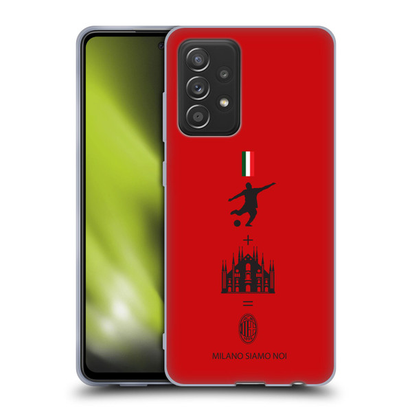 AC Milan Crest Patterns Red Soft Gel Case for Samsung Galaxy A52 / A52s / 5G (2021)