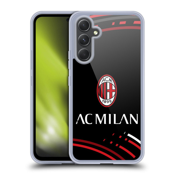 AC Milan Crest Patterns Curved Soft Gel Case for Samsung Galaxy A54 5G