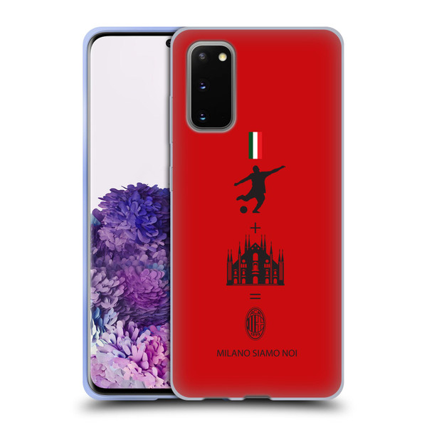 AC Milan Crest Patterns Red Soft Gel Case for Samsung Galaxy S20 / S20 5G