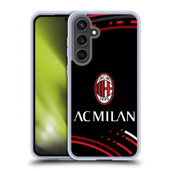 AC Milan Crest Patterns Curved Soft Gel Case for Samsung Galaxy S24 FE & MagSafe