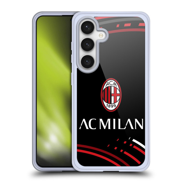 AC Milan Crest Patterns Curved Soft Gel Case for Samsung Galaxy S24 5G & MagSafe