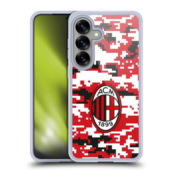 AC Milan Crest Patterns Digital Camouflage Soft Gel Case for Samsung Galaxy S25 & MagSafe