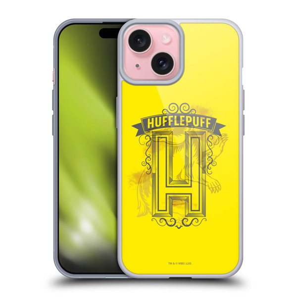 Harry Potter Deathly Hallows XVIII Hufflepuff 2 Soft Gel Case for Apple iPhone 15 & MagSafe