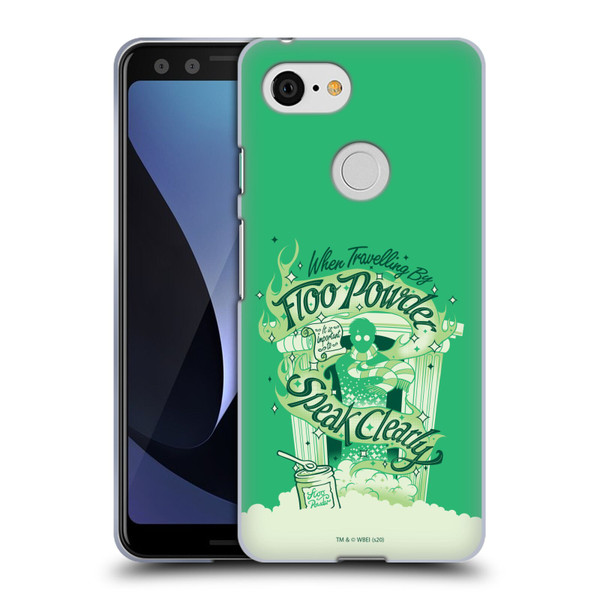 Harry Potter Deathly Hallows XVIII Floo Powder Soft Gel Case for Google Pixel 3