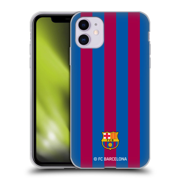 FC Barcelona Crest Stripes Soft Gel Case for Apple iPhone 11