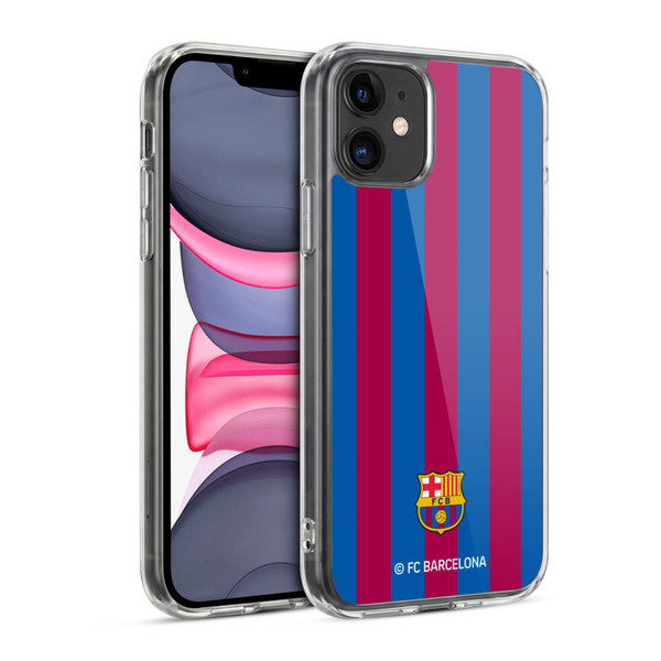FC Barcelona Crest Stripes Soft Gel Case for Apple iPhone 11
