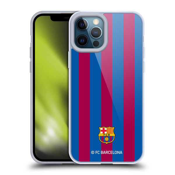 FC Barcelona Crest Stripes Soft Gel Case for Apple iPhone 12 Pro Max & MagSafe